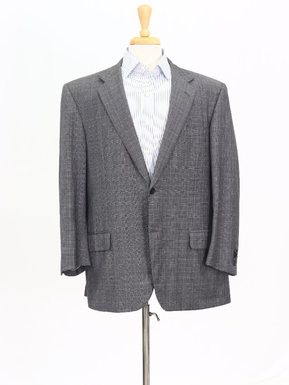 Oxxford Clothes 46R Gray Blazer Sport Coat Jacket 2-Button Check W730
